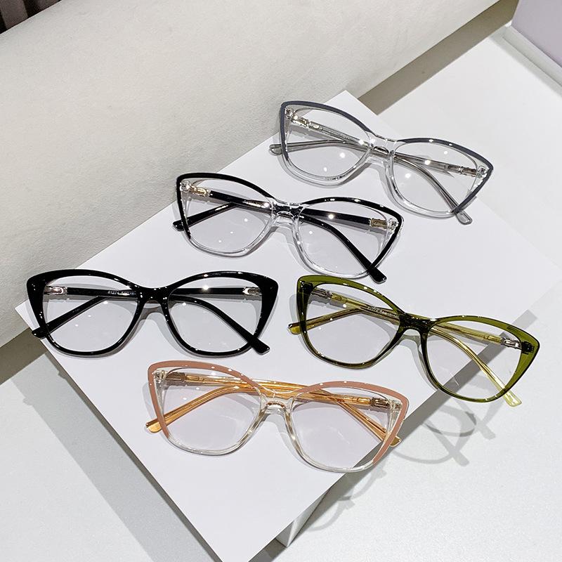 Retro Cat-Eye Photochromic Prescription Glasses High-definition Anti-blue Light Eyewear Minus Diopter Eyeglasses 0 To -4.0