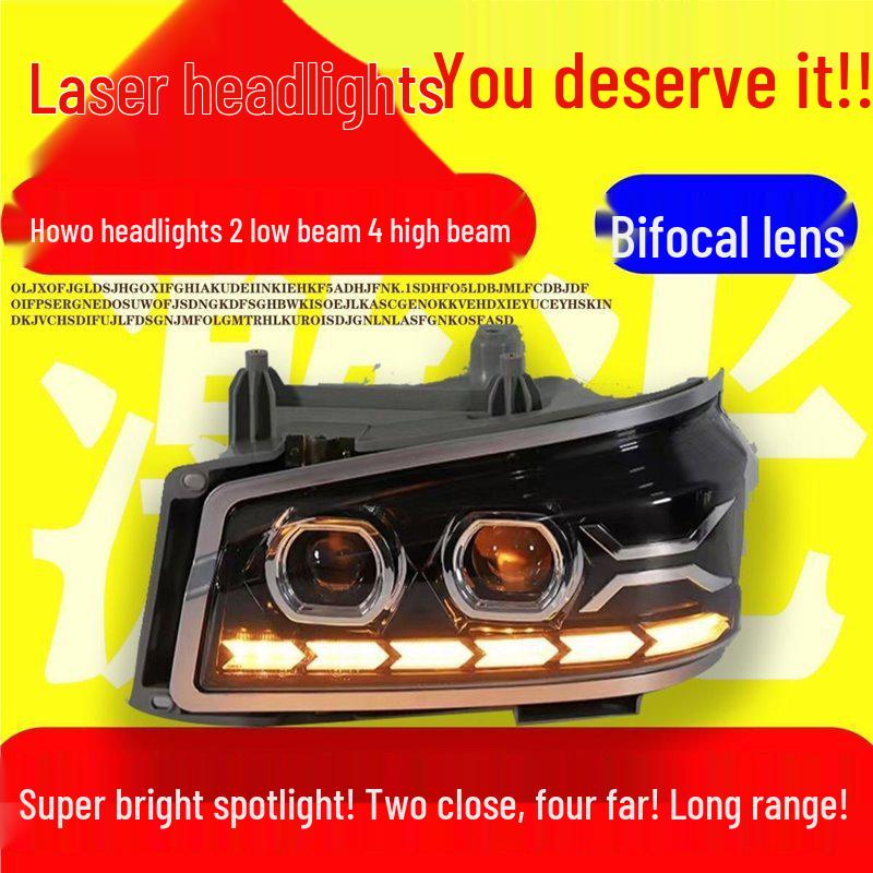 Sinotruk Howo 380/336 Dual-Lens Full LED Headlights: Super Bright Spotlight & Flow