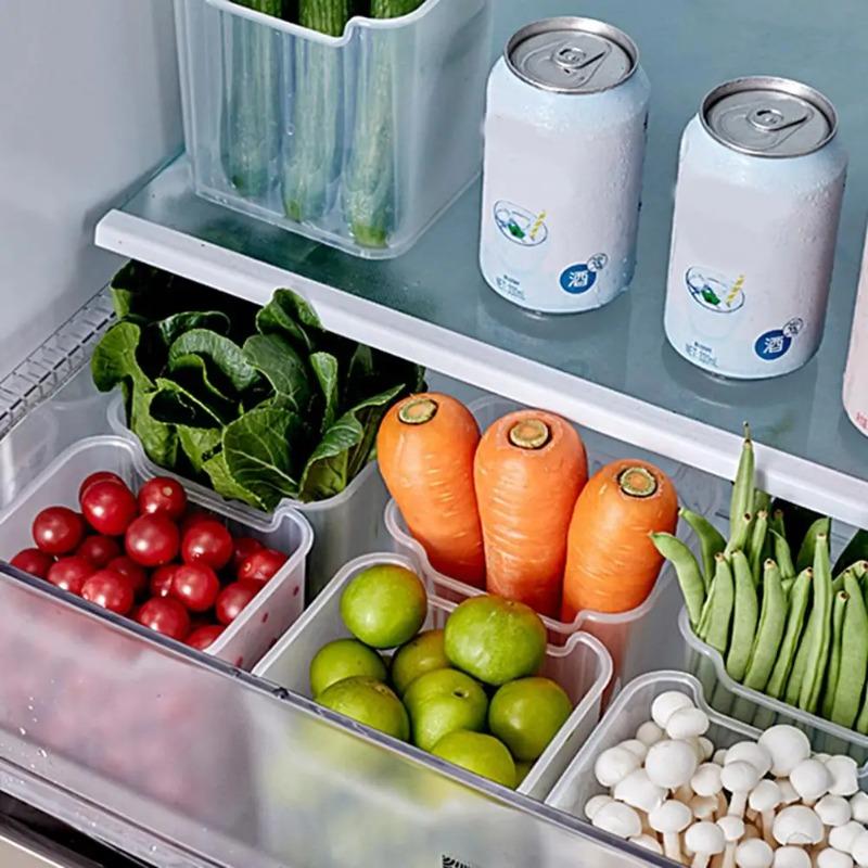 1-10PCS Refrigerator Side Door Organizer Transparent Storage Box for Bottles Condiments Snacks and Kitchen Tidying