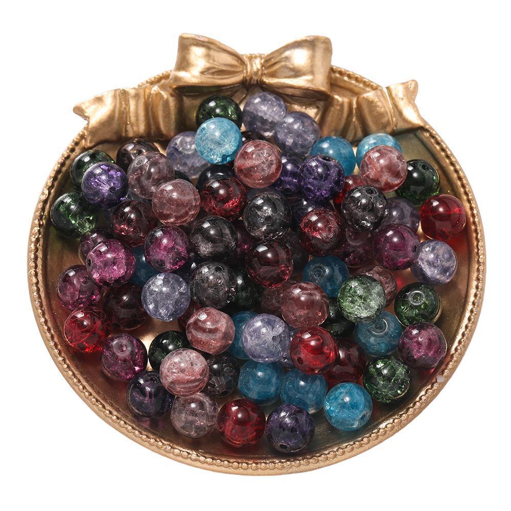 50 Stück/Los 10mm Glas Blumen Wasserwellen Perlen Abstandshalter Lose Perlen für DIY Handgemachte Armband Halskette Herstellung Zubehör