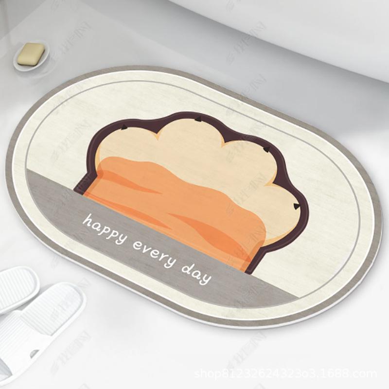 

Овальный мультяшный впитывающий коврик для ванной - Бытовой коврик для прихожей и ног 40x60 cm Oval