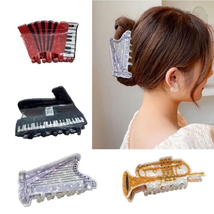 Multipurpose Acrylic Hair Claw Clip Musical Instrument Design Hairpin Hair Ornament For Women Gift For Music Lover