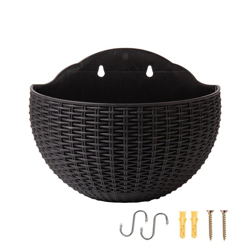 Flower Pot Exquisite Wall-mounted Plastic Wall Hanging Basket Flowerpot for Outdoor Garden Home Decor