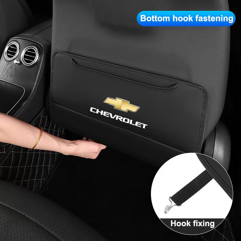 AABHK1 Auto Interiors For Chevrolet Spark Captiva Cruze Tracker Epica Car Seat Back Anti Kick Protectors Cover Mat Leather Seatback Pad