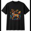 Graphic Jackalope Shattered Fantasy Mens T-Shirt Black 100% Cotton Mythology