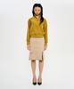Woldeudillema Slit Corduroy Pencil Skirts (Beige)