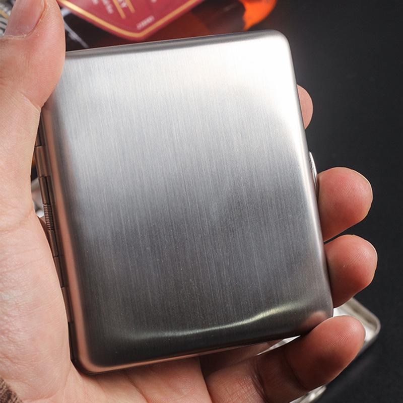 Stainless Steel Portable Cigarette Case, 20-Capacity for 6.5mm Medium Cigarettes