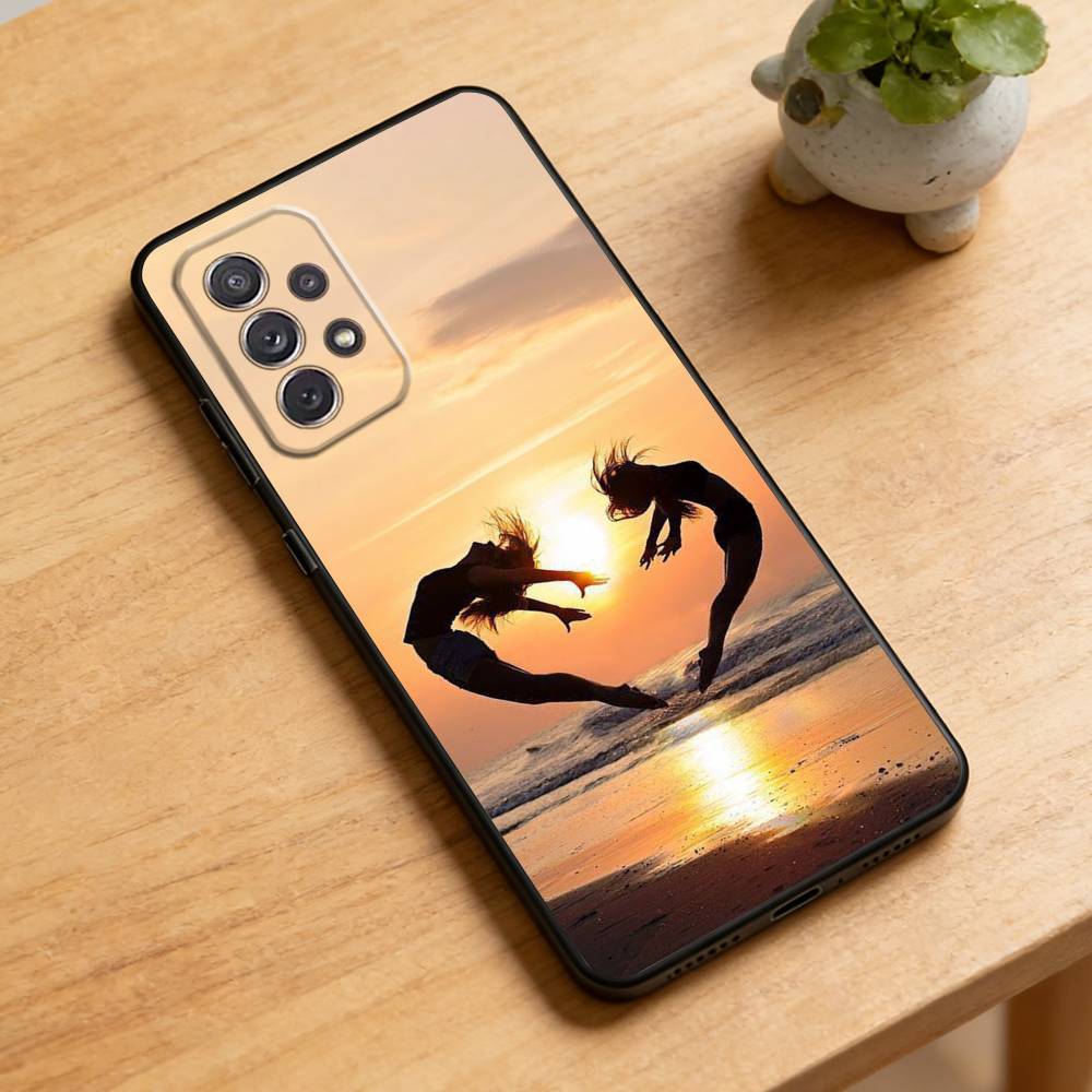 

GYM Girl Gymnastic Phone Case For Samsung Galaxy A73,21,22,32,71,53,52,51,80,5G Soft Black Cover Samsung a11