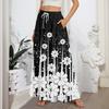 Women's Flowy Flared Ruffle Hem A Line Maxi Skirts Elastic Waist Elegant Tiered Layer Boho Long Skirts