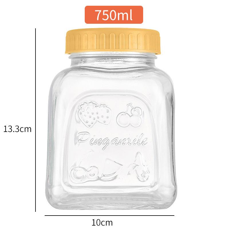 Macaron Color Series Glass Storage Jar - Sealed Container for Candy, Dried Fruit, Honey