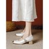 Retro cheongsam shoes new thick heel color matching Mary Jane high heels single shoes women