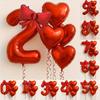 6pcs with Bowknot Number Foil Balloon Romantic Birthday Party Balloons  For Engagements Wedding
