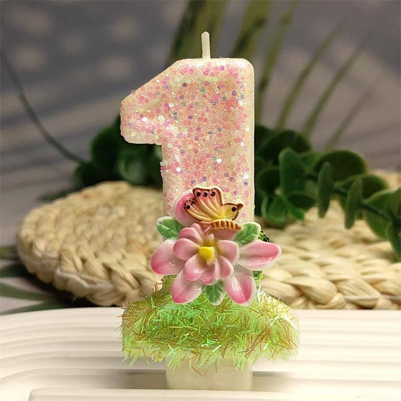 Creative and Exquisite Design Butterfly Flower Digital Candle Birthday Cake DIY Decoration Colorful and Diverse Styles