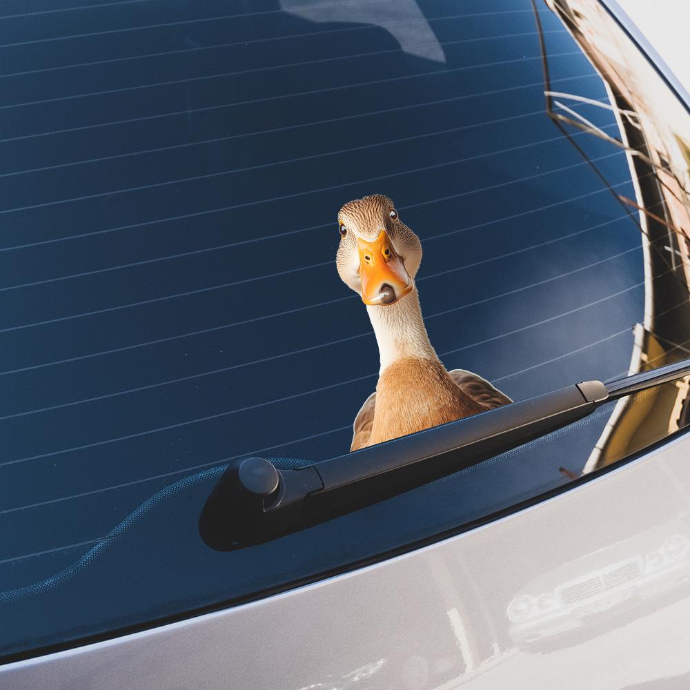 Sticker Decorativi Gialli a Forma di Paperella per Sfondo Vetro Auto