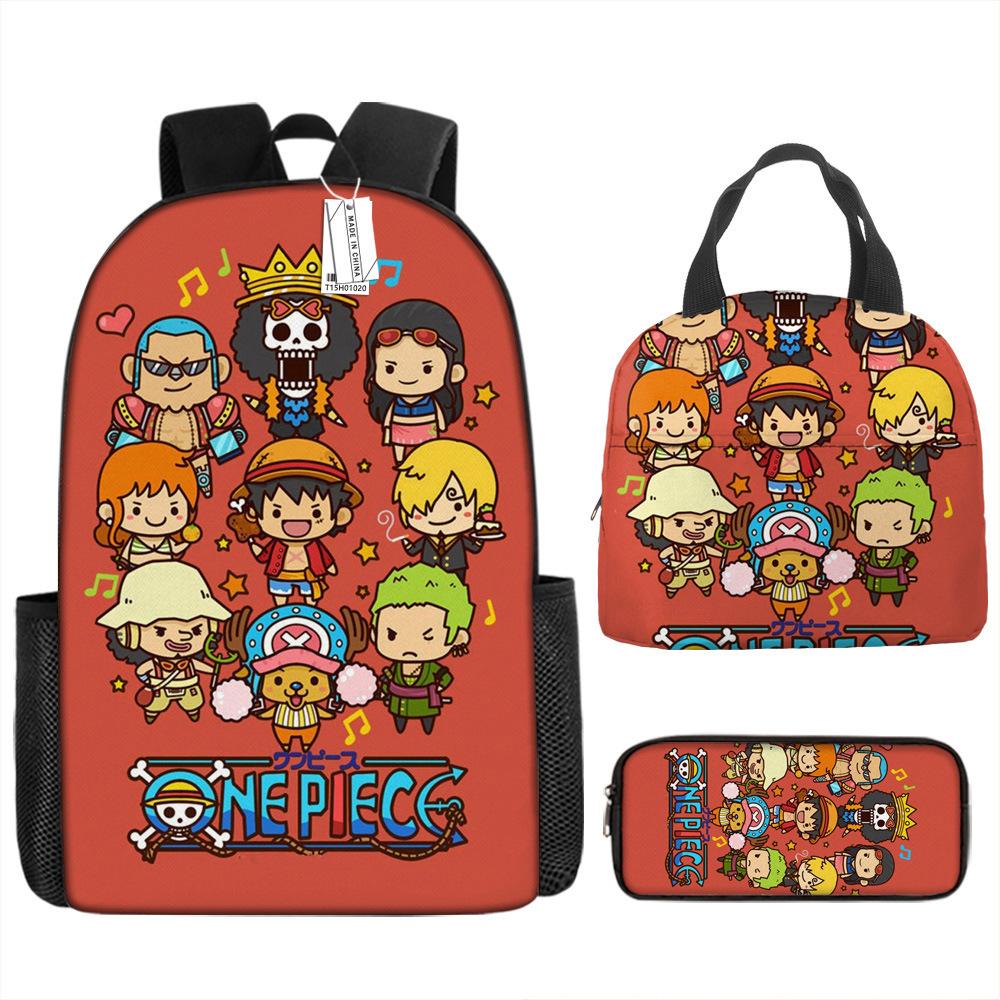 

ONE PIECE one piece шкільний рюкзак Рюкзак Луффі Учні початкової та середньої школи Рюкзак великої місткості Дитяча сумка для обіду 17 inch backpack
