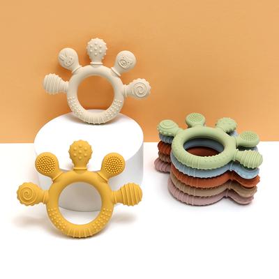 Farbe Kinder Baby Silikon Beißring Spielzeug BPA FREI Kinder Kauring Baby Spielzeug Neugeborenen Cartoon Silikon Zahnen Spielzeug Baby Zubehör