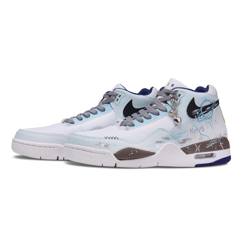 Nike Flight Legacy Geometric Planet Abrasion Resistant Abrasion Resistant Mid Top Vintage Basketball Shoes Men's BQ4212-102(Team864-)