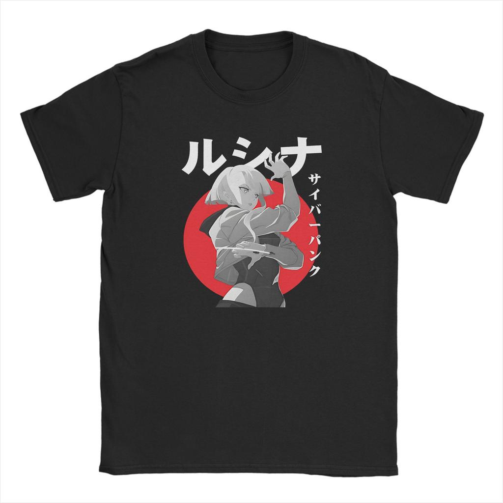 Cybers Cartoon Role punk Edgerunner T-Shirts für Herren Fantastisches T-Shirt aus reiner Baumwolle Rundhals-T-Shirt Geschenkidee Kleidung