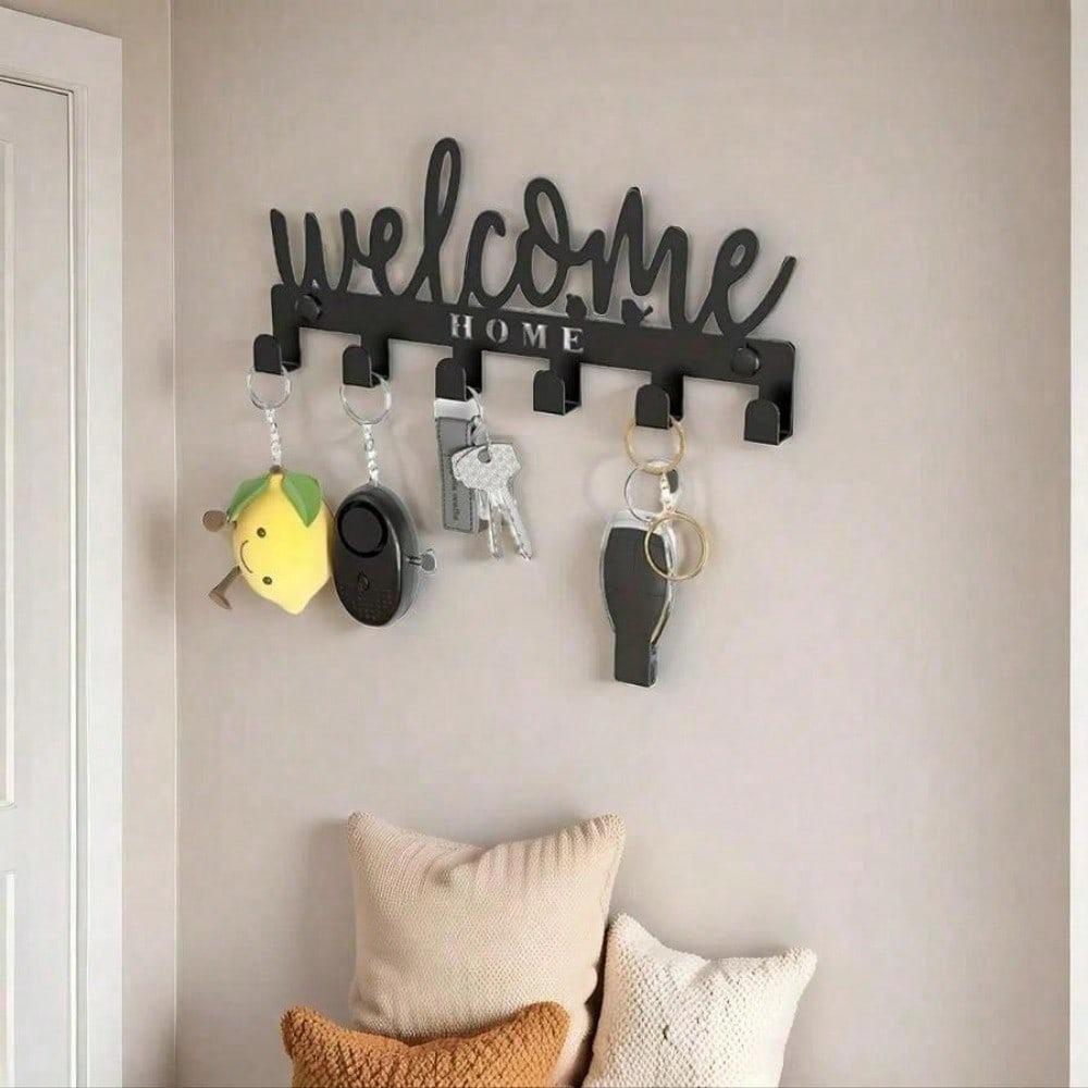 1pc Modern Metal Key Holder Wall Mounted, Powder Coated Finish Key Rack, Space Saving Key Organizer for Entryway Bedroom Office Minimalist Durable