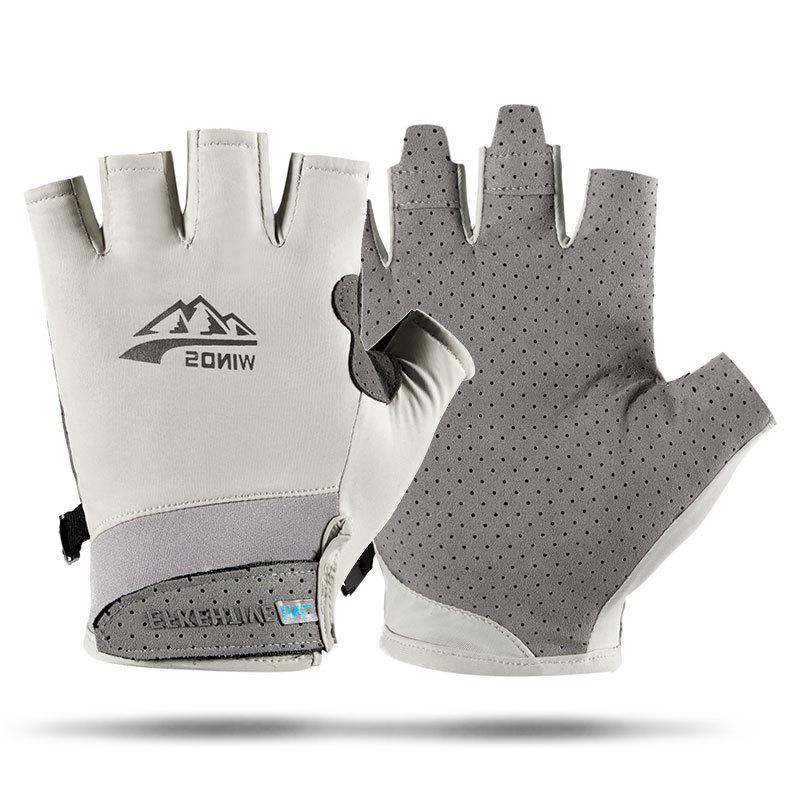Ice Silk Unisex Fingerless Gloves: Lightweight Sun Protection for Outdoor Activities