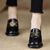 Fashionable Metal Square Buckle High-heeled Loafers for Women Casual Shoes British Retro Solid Color Heels for Ladies High Heels