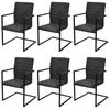 Day & Night - Day & Night Cantilever Dining Chairs 6 Pack Black Faux Leather