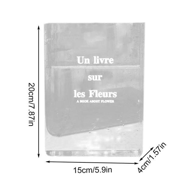 Book Vase Acrylic Book Vase Desktop Vase Bookcase Decoration Aquatic Table Vase Flower Home Decoration Flower Arrangement
