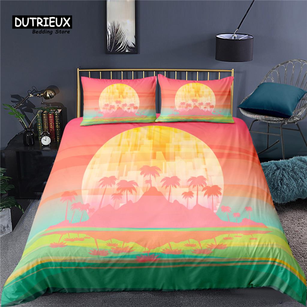 Luxury 3D Beautiful Sunrise Print Home Living Comfortable Duvet Cover Pillowcase Kid Bedding Set Queen And King Eu/Us/Au/Uk Size