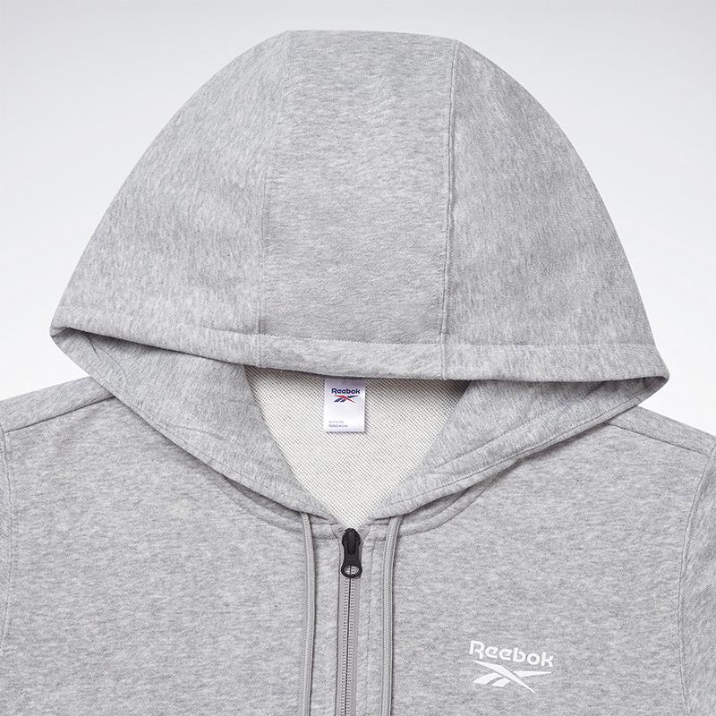 Reebok Comfy Hooded Zip-Up Jacket Men Jackets Gray GV5514
