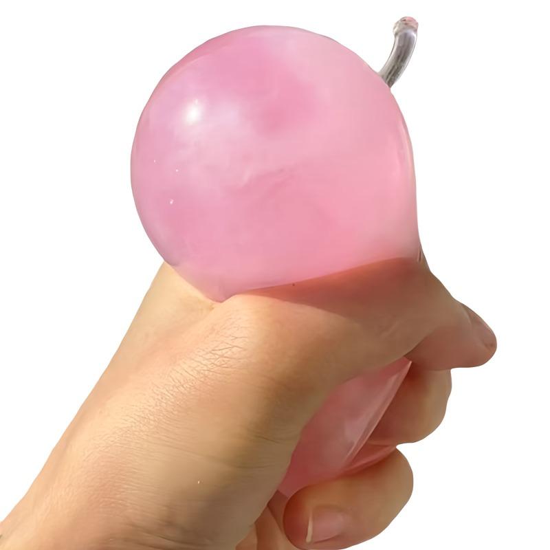 Squishy Apple Stress Ball Clear Maltose Fidget Toy Non-Bounce Ball ADHD Sensory Toy Anti-Stress Toy for Children Hand Exercise