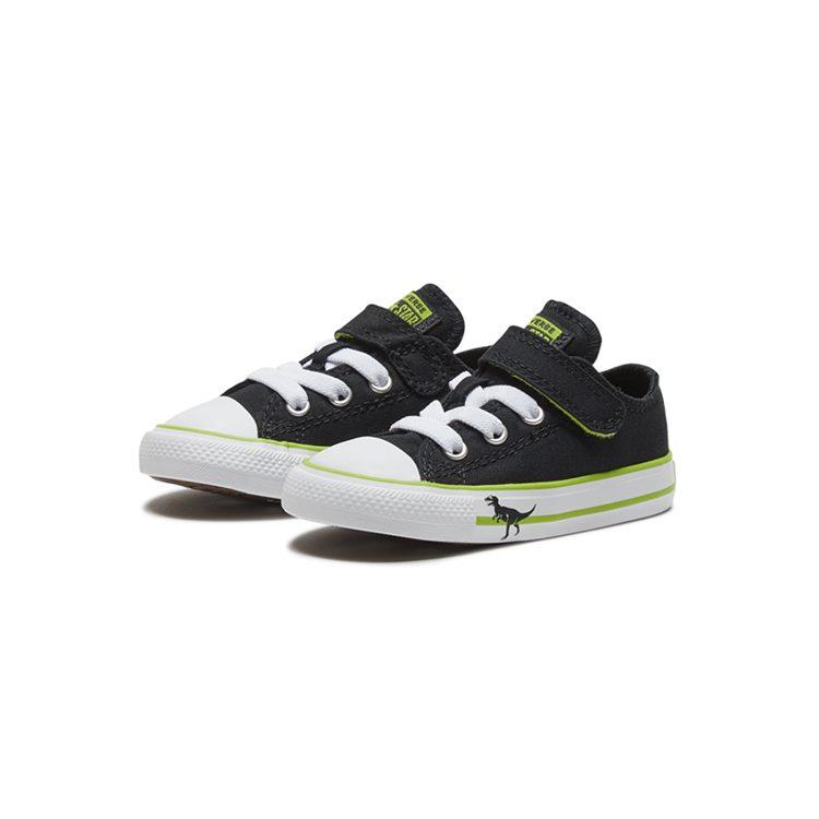 Converse Chuck Taylor All Star Infant Dinoverse Hook And Loop Skateboard Shoes Black Green Baby 766204C