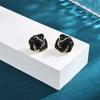 French Drip Glazed Camellia Zircon Earrings Niche Design Simple Exquisite Elegant Temperament Light Luxury High-end Earrings