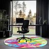 Bear Printed Round Rug Carpet Chair Rug Area Rug Entryway Doormats,for Office Chair Living Room Bedroom Kitchen Room.