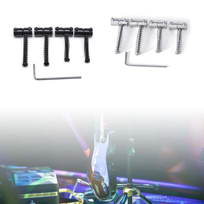 Bass Bridge String Saddle Plate Block Instrument Bass Electric Guitar Replacement Accessories Spring Screws with Wrench