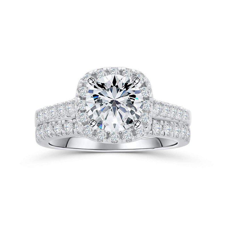 Genuine Moissanite and Sterling Silver 18K Gold-Plated Matching Rings for Couples - One Carat Women's Engagement or Birthday Gift.