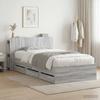 Bed Frame with Storage Space Grey Sonoma 80 x 200 cm Particleboard