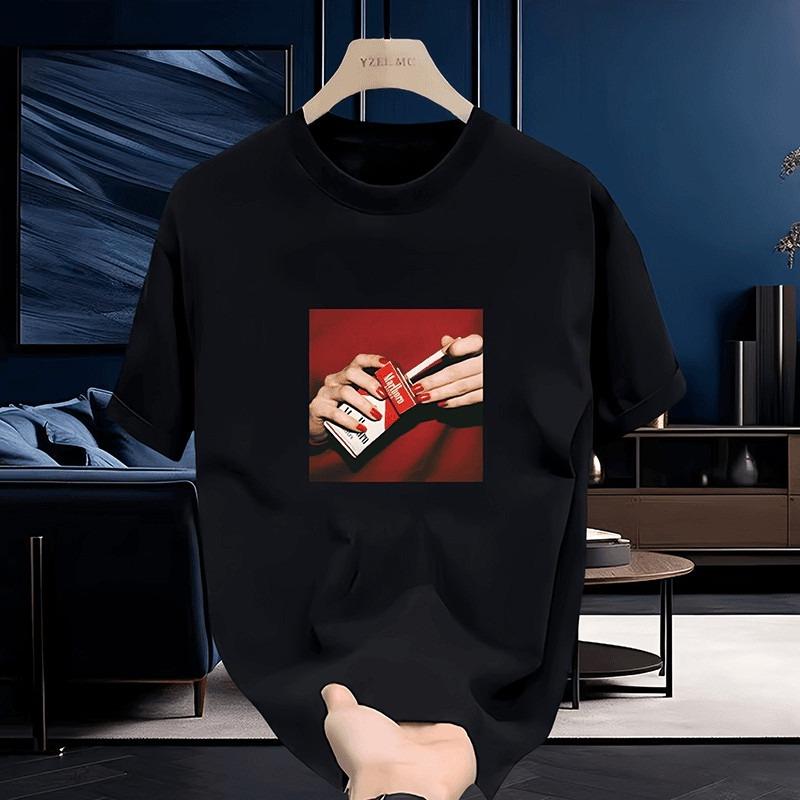 New Americanstyle Highend Trendy Shortsleeved Tshirt Mens and Womens Trendy Brand Roundneck Summer Pure Cotton M