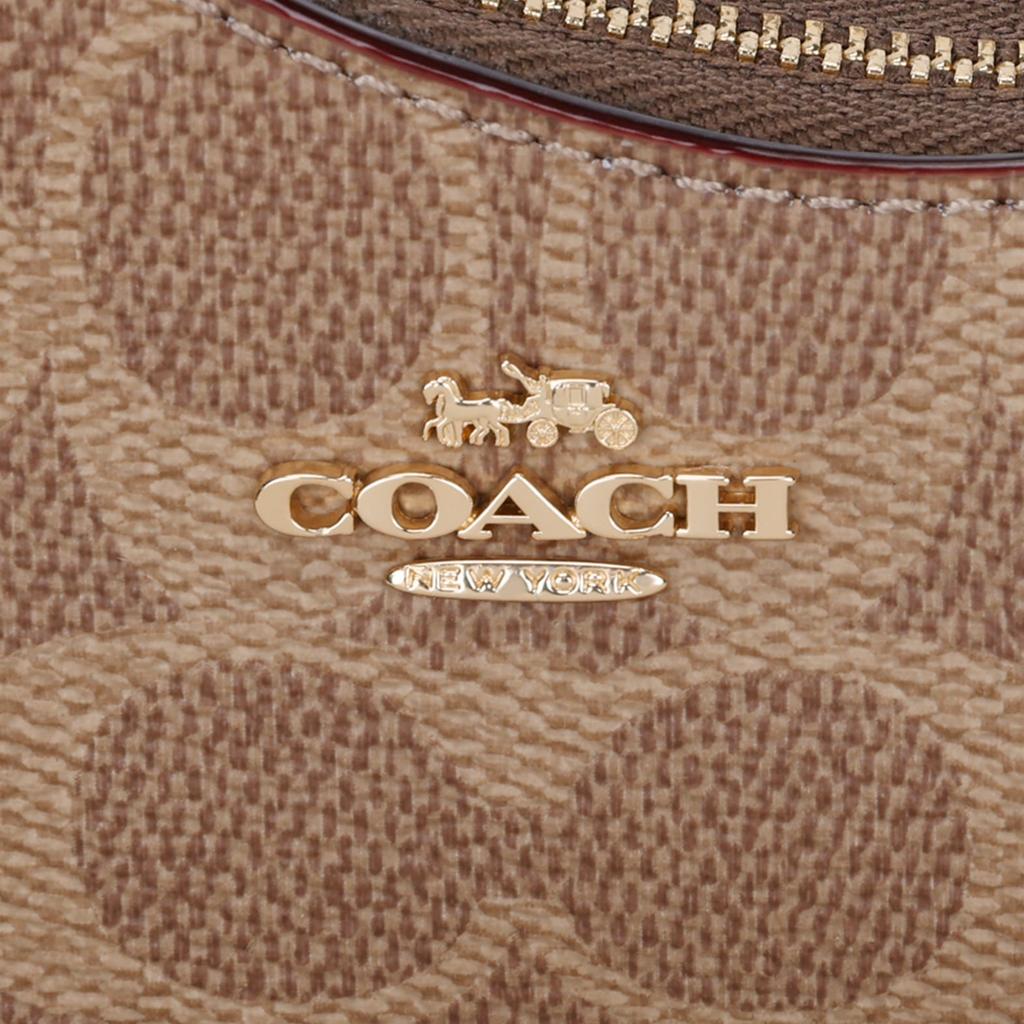 Coach Teri Coated Canvas With Leather Shoulder Bag Mini Women's Caramel CBL07-IMXIS