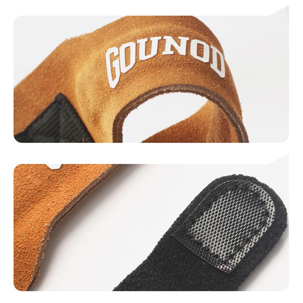 GOUNOD H15 1Pc Sports Compression Knee Strap Double Layer Cowhide Leather Patella Support for Running/Cycling