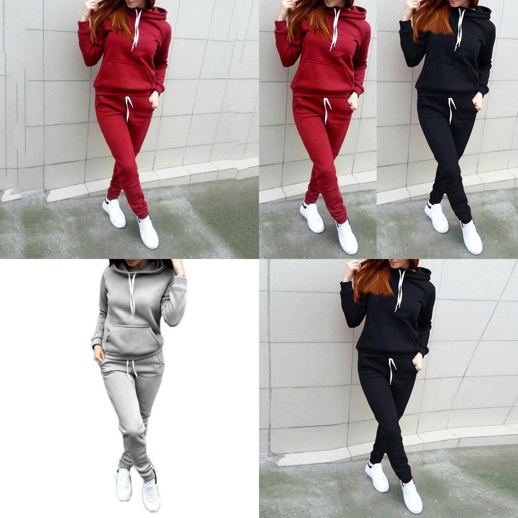 Elegant Women's Fashion Tracksuit Ensemble Luxury Hoodies Sweatshirt And Pant Set