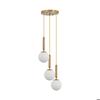 Suspension en verre opalin 3xG9 10W – finition Doré