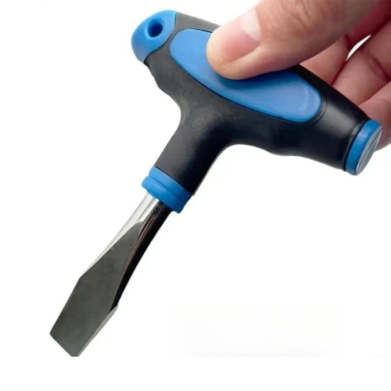 T Handle Slotted Screwdriver Set Steel Construction With Anti Slip Ergonomic Design For DIY Projects And Equipment Maintenance