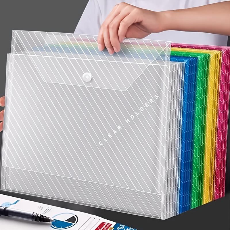 1pcs Durable Colorful A4 Transparent Folder No Deformation PP Envelope with Snaps for School and Office Supplies Organizer