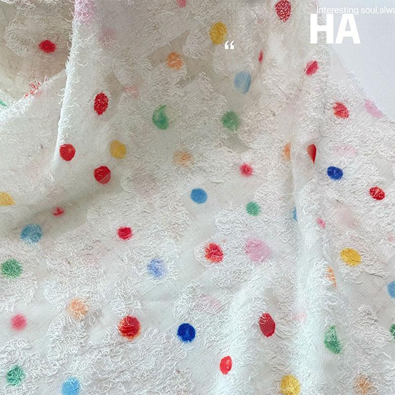 1 yard Retro akvarelová květinová třásňová šifonová žakárová látka DIY šití šatů čchang-pao digitální tisk designová látka