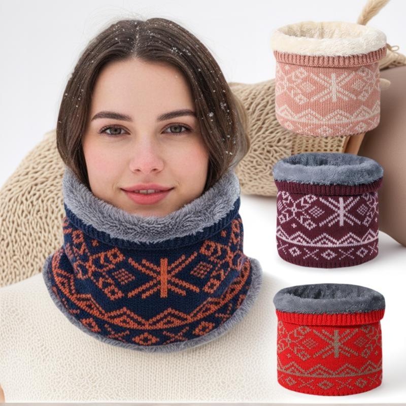 Unisex Winter Scarf Neck Warmer Thickened Fleece Outdoor Cycling Face Mask Versatile Knitted Neck Protection Overhead Scarf
