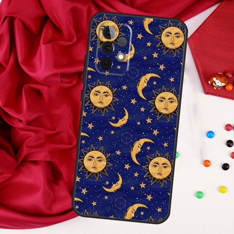 Vintage Moon and Sun Stars For Samsung Galaxy A15 A55 A53 A33 A35 A22 A32 A52 A54 A34 A14 A56 A36 A26 A16 A05 A06 Case