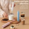 Mini Milk Frother Rechargeable Electric Milk Frother Handheld Stainless Steel Mixer for Coffee Eggs Low Noise Egg Whisk Kitchen