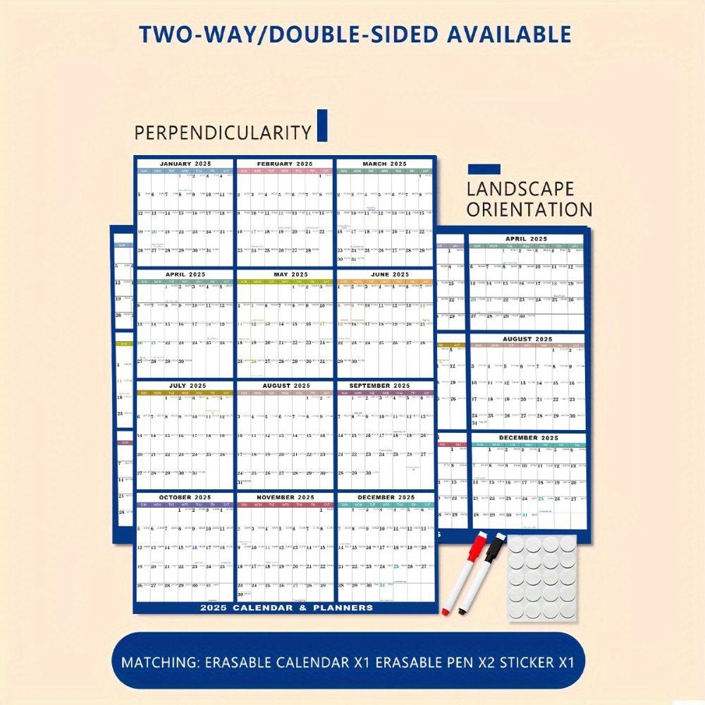 Hanging Planning Wall Calendar Double-sided Planner Digital Schedules  Home Office