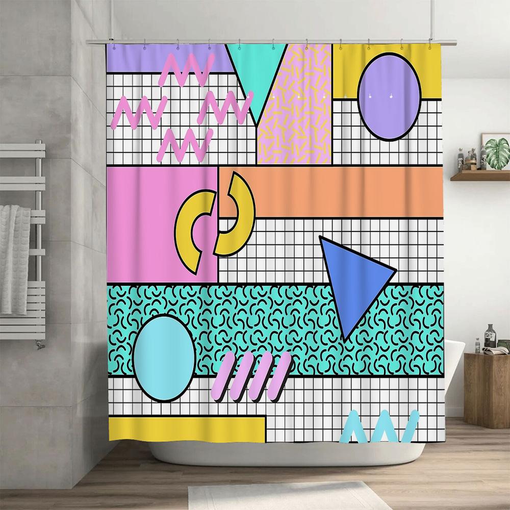 Unique Abstract Shower Curtain Modern Art Bathroom Decor Waterproof Fabric Liner Set Home Textile Tapestry Wall Hanging