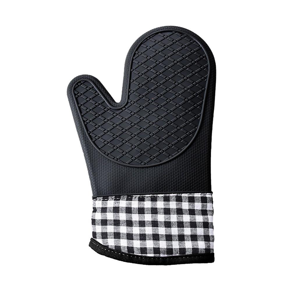 

Silicone World 1PC hot Oven Mitts Baking Anti-Hot Silicone Gloves Oven Microwave Cooking Insulation Baking Kitchen Tools чёрный